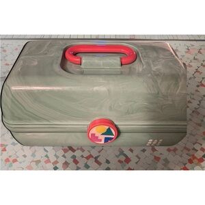 Caboodles Green and Pink Cosmetic Case